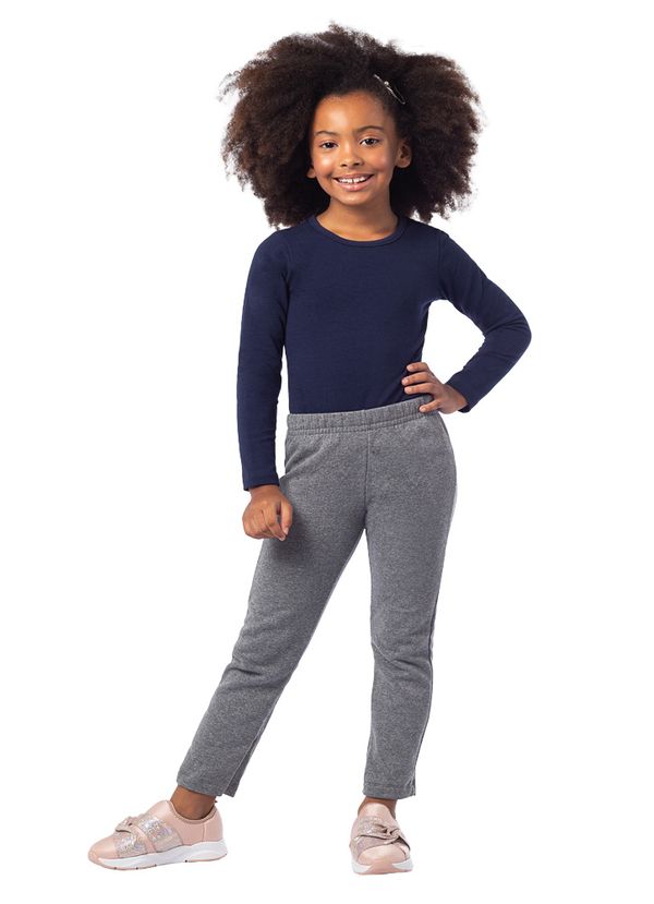 Calça básica infantil menina de moletom Brandili - 1