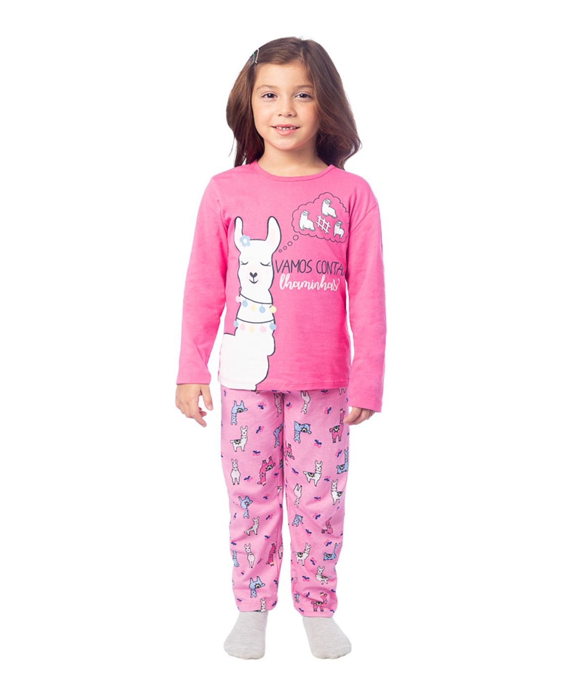 Pijama Infantil Feminino Lhaminhas | Acesse Brandili - brandili