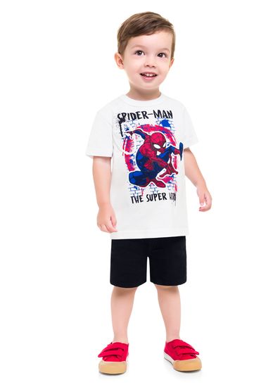 Camiseta-infantil-menino-de-malha-com-estampa-do-homem-Aranha-Brandili
