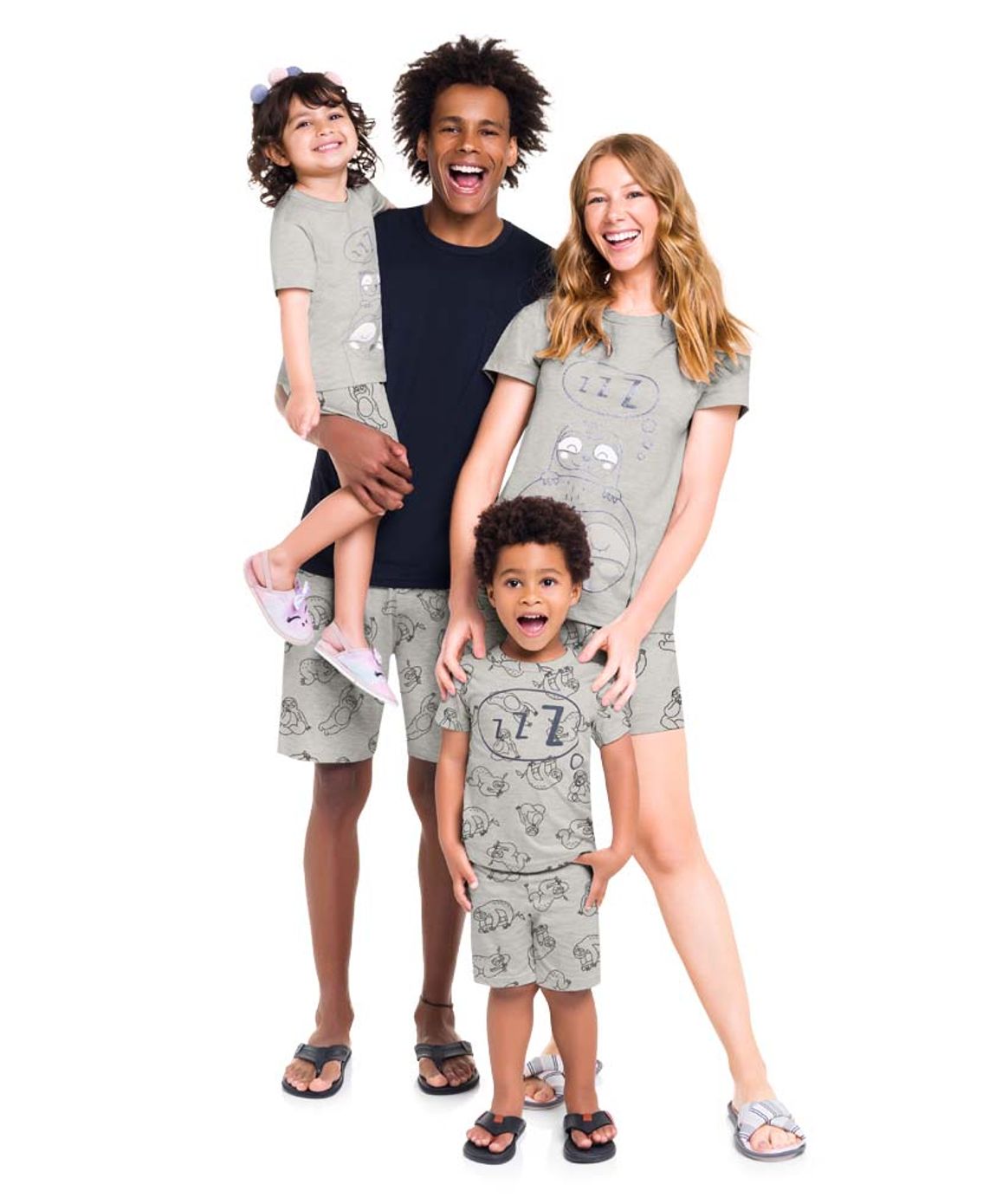 Pijama Adulto Masculino tal pai, tal filho de malha com estampa de  preguicinhas Hora de dormir para a família Brandili | Brandili - brandili