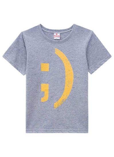Camiseta-Infantil-Para-Meninos-E-Meninas-De-Malha-Reviva-Com-Estampa-De-Smile-Brandili