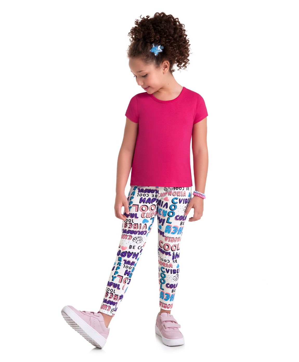 Calça Legging Infantil Menina Cotton Estampa Vibes Brandili | Mundo Brandili  - brandili