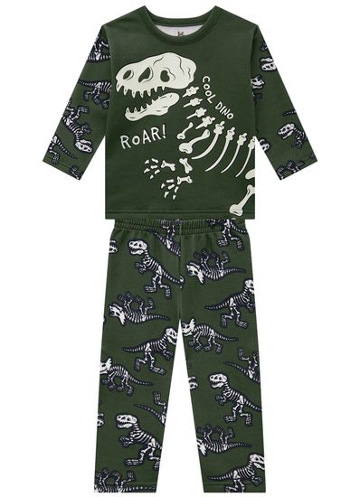 Pijama infantil menino de dinossauro Brandili - 1