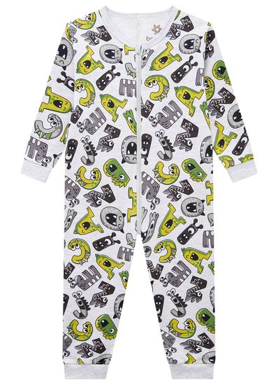 Pijama macacão infantil menino de monstrinhos Brandili - 1