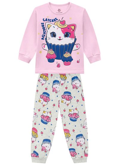 Pijama infantil menina de gatinhos Brandili - 1
