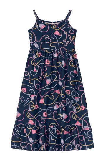 Vestido longo infantil menina em malha Brandili - 4