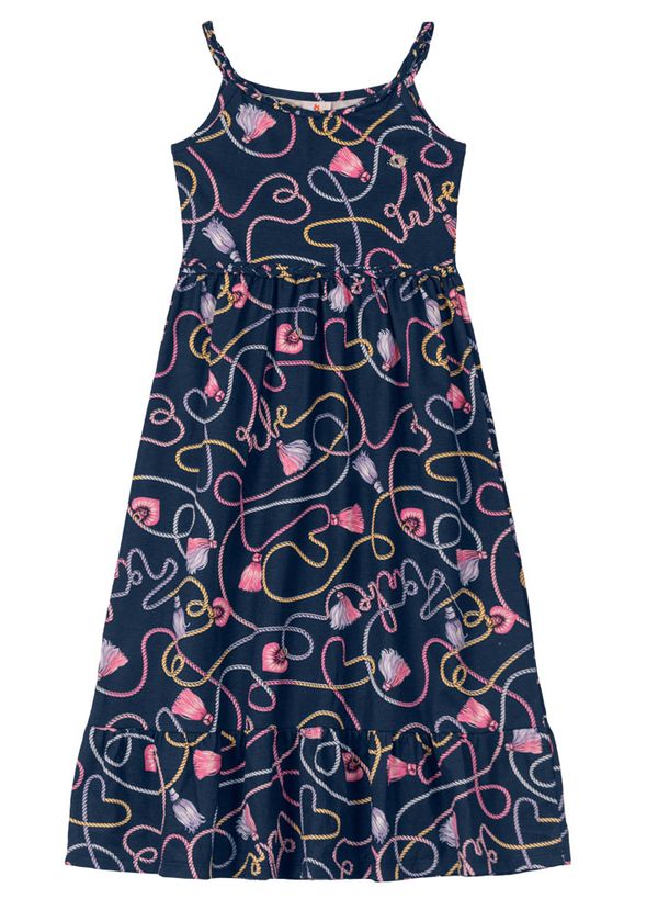Vestido longo infantil menina em malha Brandili - 18
