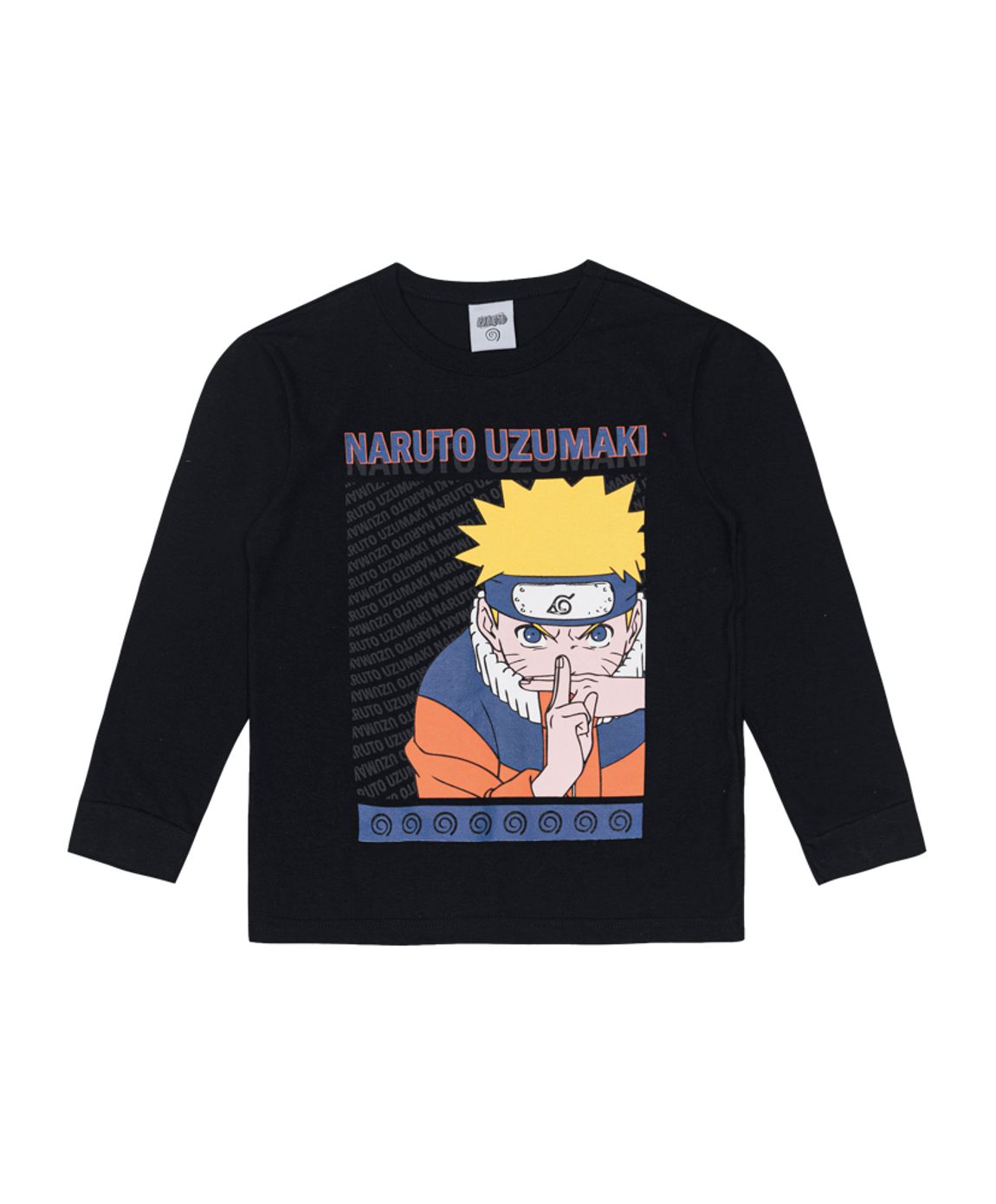 Camiseta Naruto Uzumaki Manga Longa Infantil