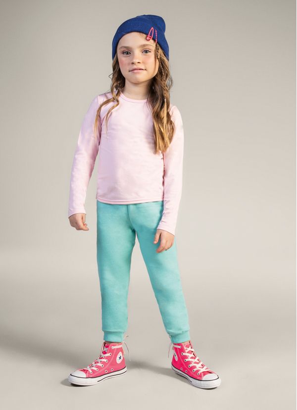 Calça jogger básica infantil menina em moletom Brandili - 6