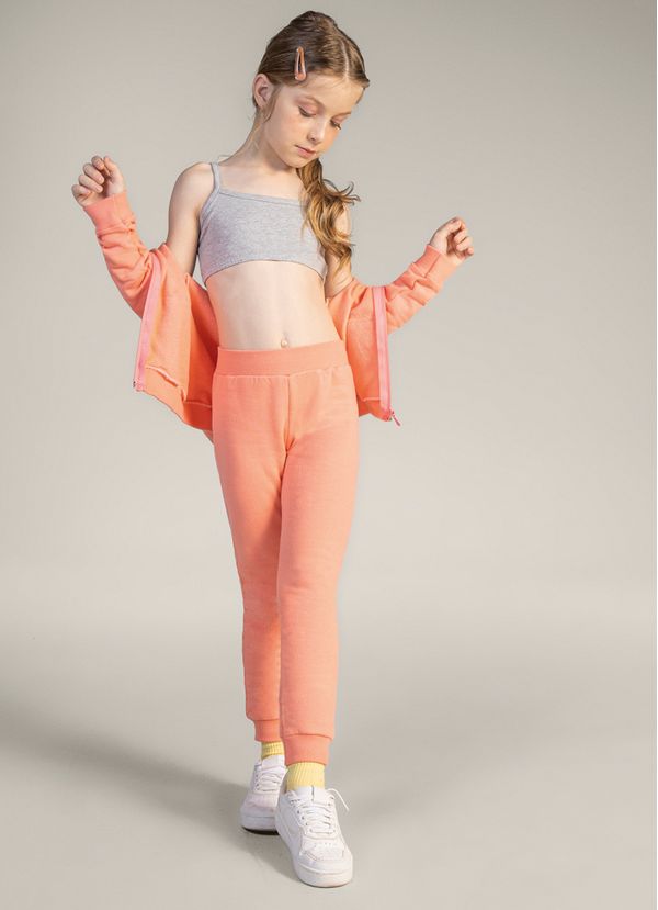 Calça jogger básica infantil menina em moletom Brandili - 10