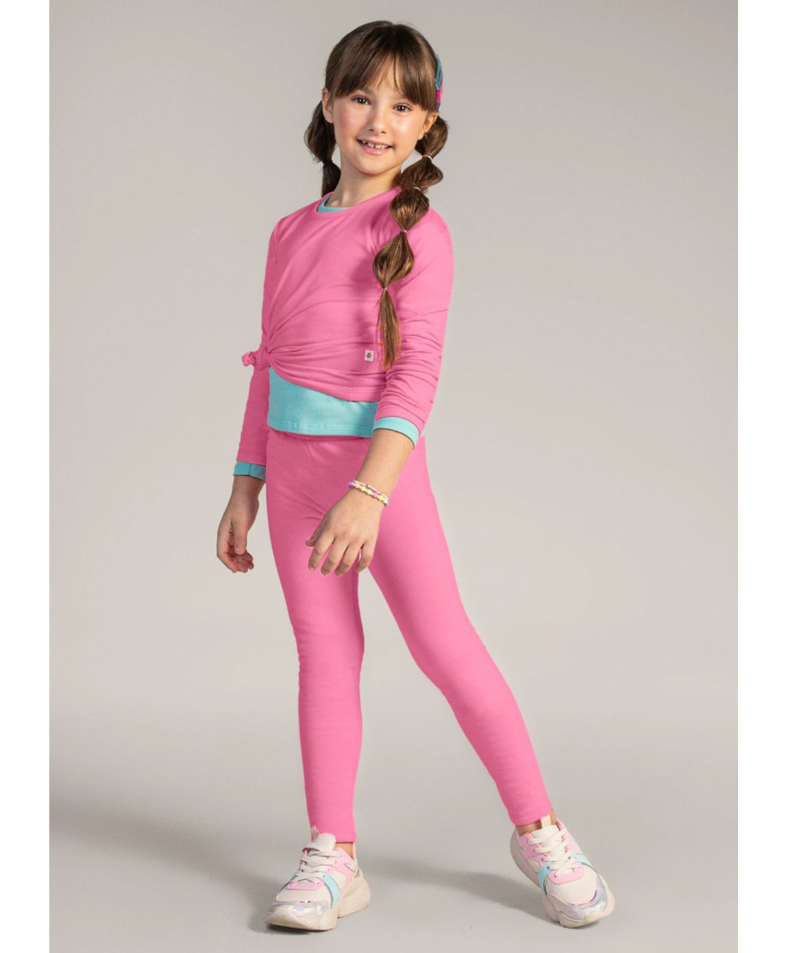 Calça legging infantil menina em cotton Brandili - Brandili
