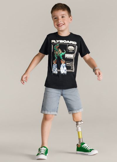 Camiseta de malha Infantil menino com Brandili - 4