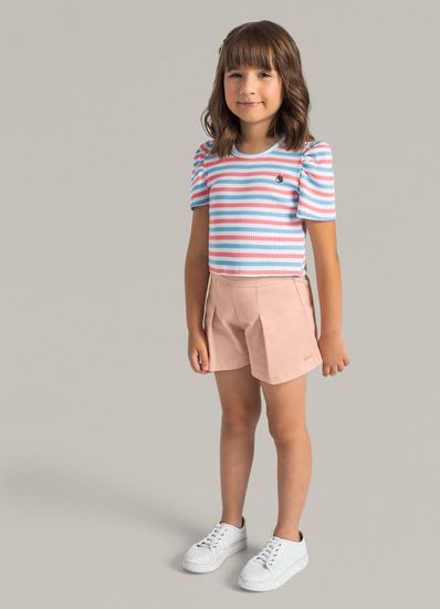 Blusa cropped em ribana infantil menina Mundi - 4