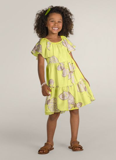 Vestido em Crepe Texturizado infantil menina Brandili - 4