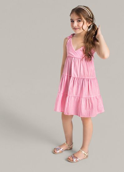 Vestido em tafetá infantil menina Mundi. - 4