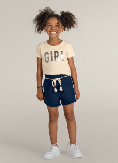 Conjunto com blusa cropped infantil menina Brandili - 4