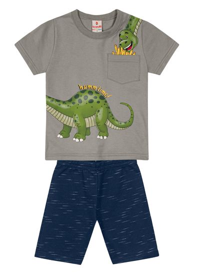 Riachuelo  Conjunto bebê menino com estampa de dinossauro Brandili Baby