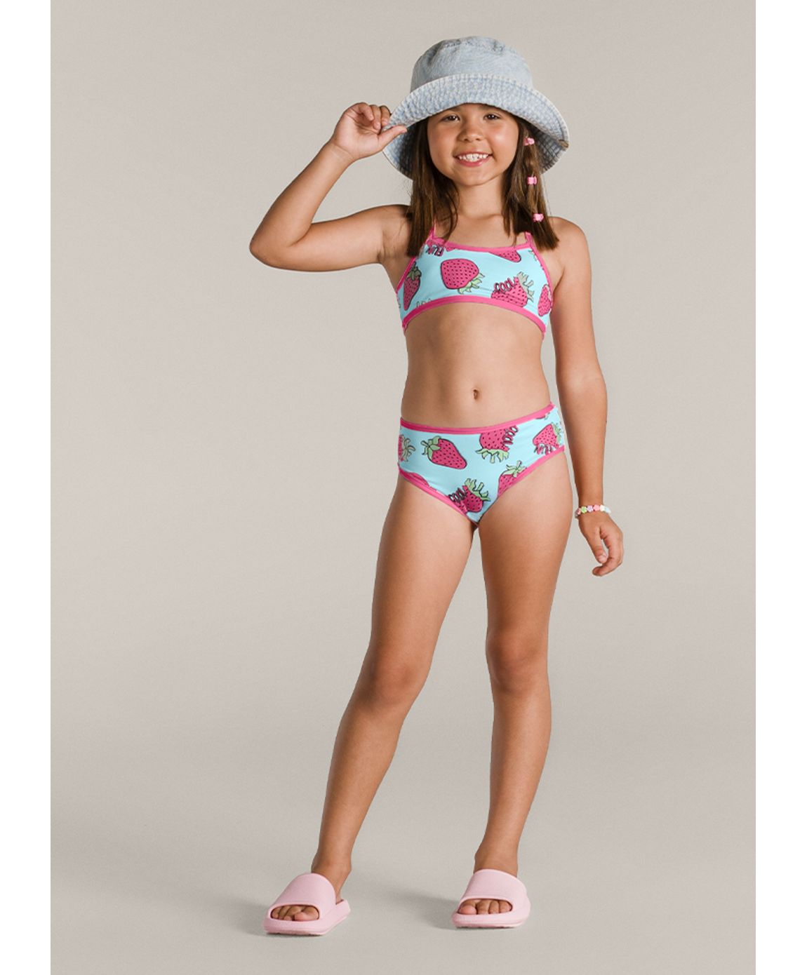 Maiô em malha UV infantil menina Brandili - Brandili