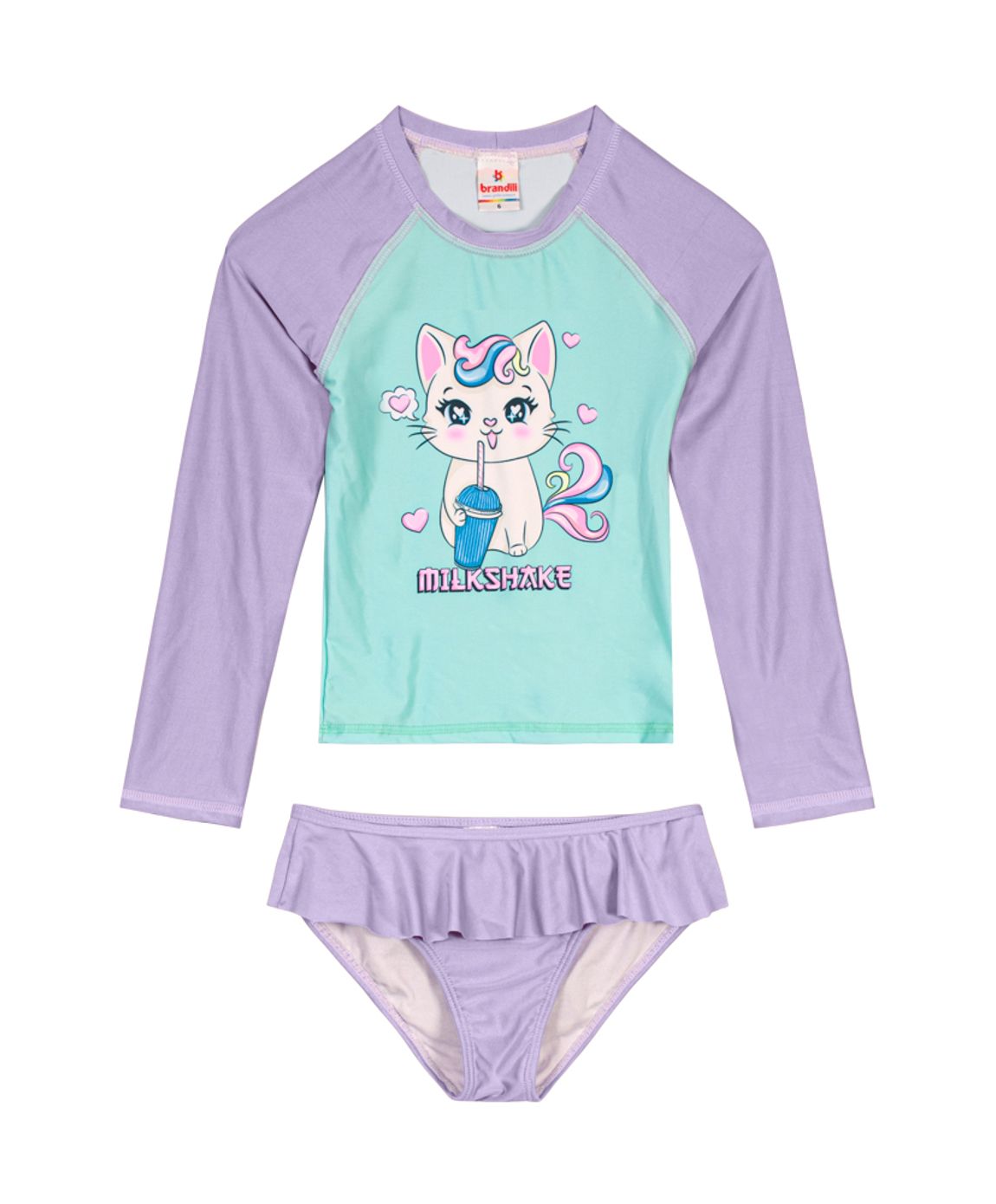 Maiô em malha UV infantil menina Brandili - Brandili