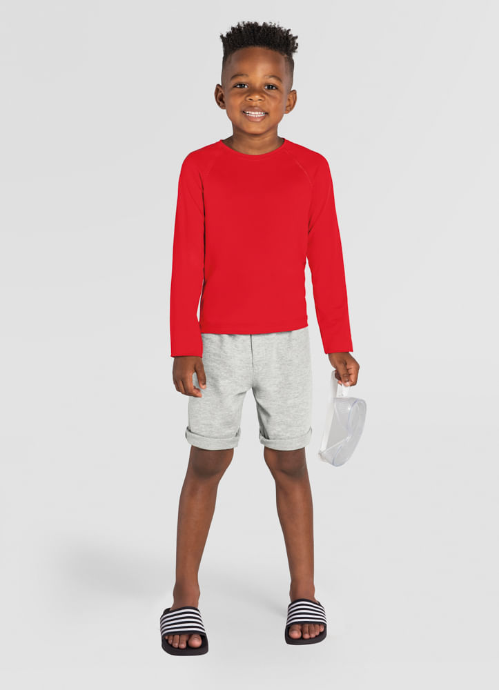 Camiseta infantil unissex em malha UV Brandili