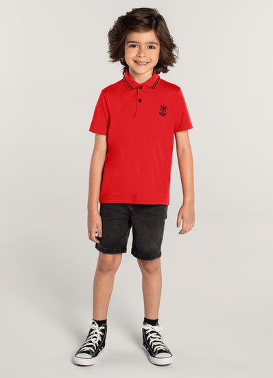 Camiseta Polo Unissex Flamengo Infantil Brandili - 12