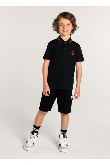 Camiseta Polo Unissex Flamengo Infantil Brandili - 4