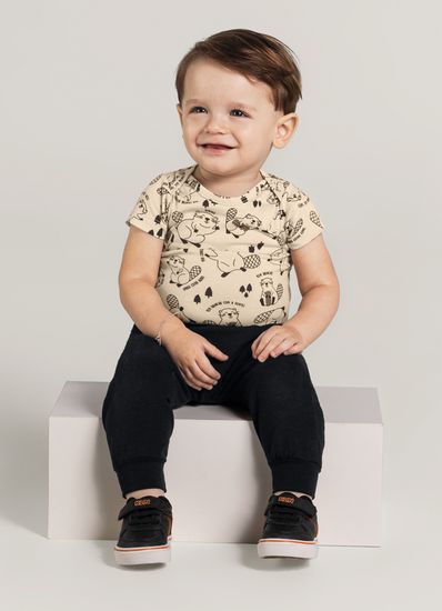 Body bebê menina estampado Brandili Baby - M