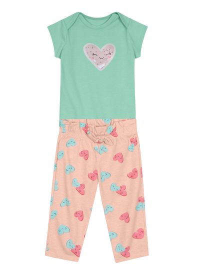 Conjunto bebê menina em malha Brandili baby - M