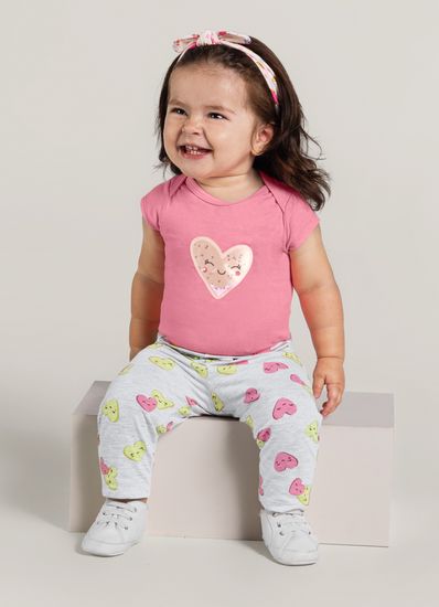 Conjunto bebê menina em malha Brandili baby - M