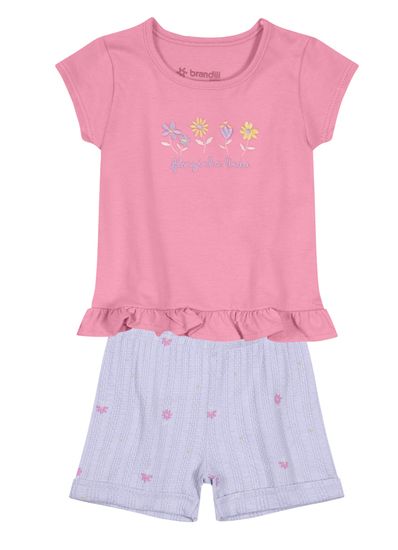 Conjunto bebê menina em malha Brandili baby - M