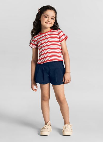 Blusa cropped em ribana joy listrada Infantil Mundi - 4