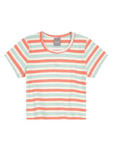 Blusa cropped em ribana joy listrada Infantil Mundi - 10