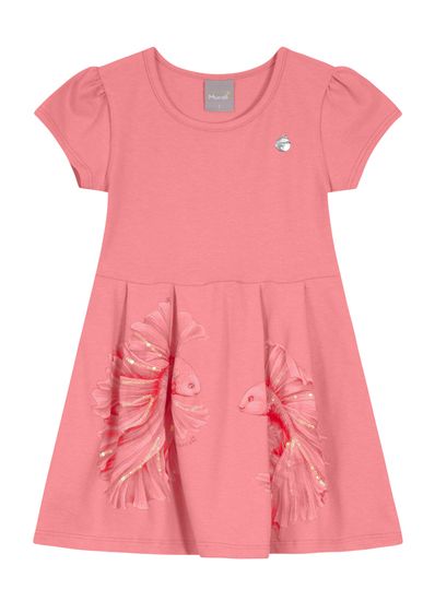 Vestido infantil em cotton creppe Mundi - 1