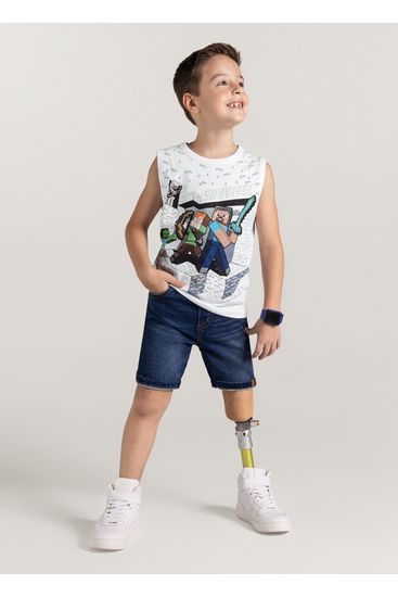 Camiseta Regata Minecraft infantil menino Brandili - 12