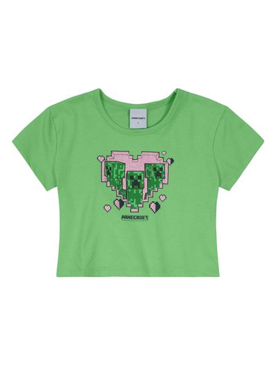 Blusa Cropped Minecraft infantil menina Brandili - 10