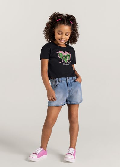 Blusa Cropped Minecraft infantil menina Brandili - 6