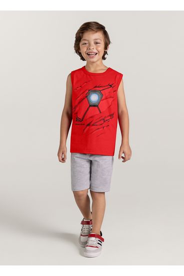 Camiseta regata estampada Infantil menino com Brandili - 1