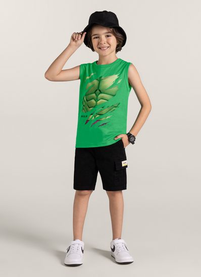 Camiseta regata estampada Infantil menino com Brandili - 1