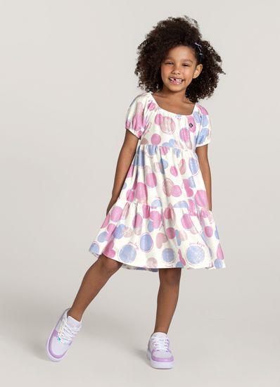 Vestido estampado infantil menina Brandili - 4