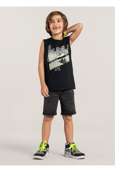 Regata estampada infantil menino em malha Brandili - 8