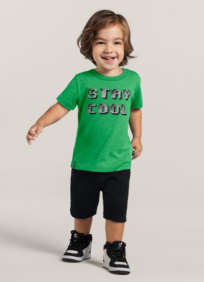Camiseta em malha flamê infantil menino Brandili - 1