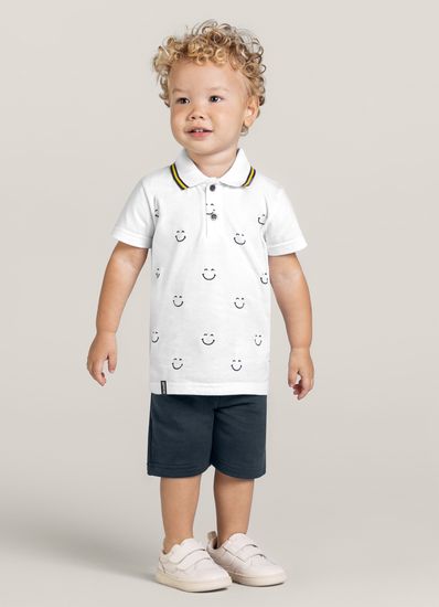 Camisa polo infantil menino em malha Brandili - 8