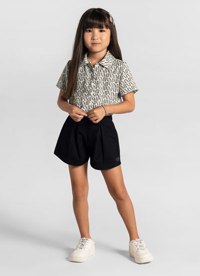 Conjunto com camisa cropped infantil menina Mundi - 10