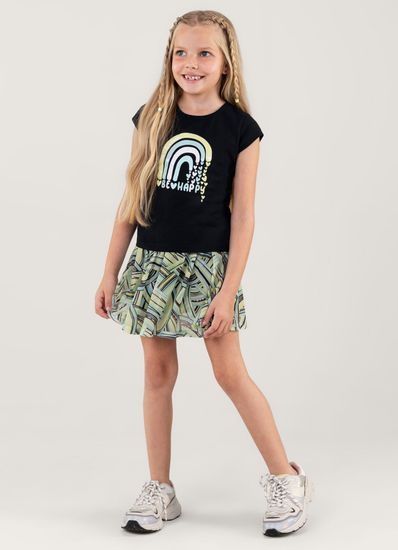 Conjunto com short saia infantil menina Brandili - 4