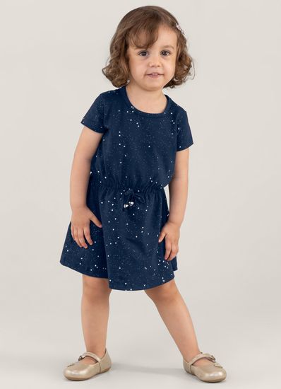 Vestido em cottom com efeito brilho infantil menina Brandili - 10