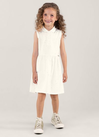 Vestido em cottom com retilinea infantil menina Brandili - 4