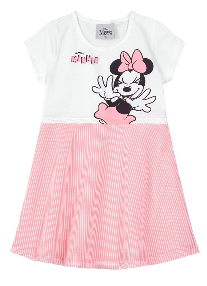 Vestido regata infantil menina em malha Minnie Brandili