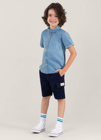 Camisa jeans infantil menino Brandili - 6