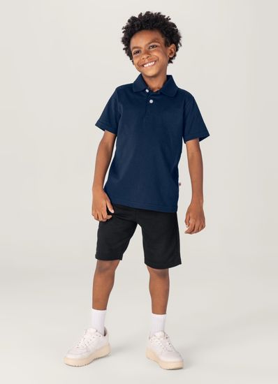 Camiseta polo infantil menino em malha Brandili - 1