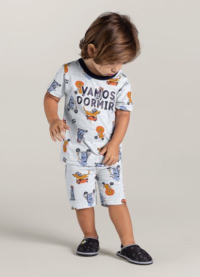 Pijama estampado brilha no escuro infantil menino Brandili - 1